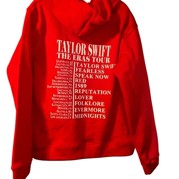 Taylor Swift Eras Tour Hoodie Sweatshirt Red adult Fleece Pullover Large L Hoody - Picture 2 of 3